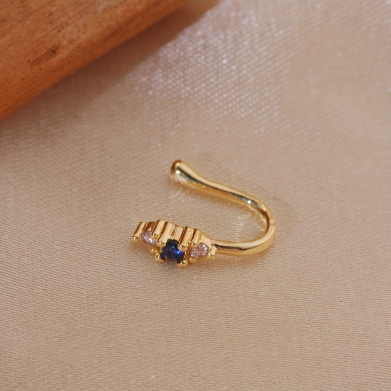 1-piece set of blue zircon nos - Body Jewelry Nose Studs reseña y precio