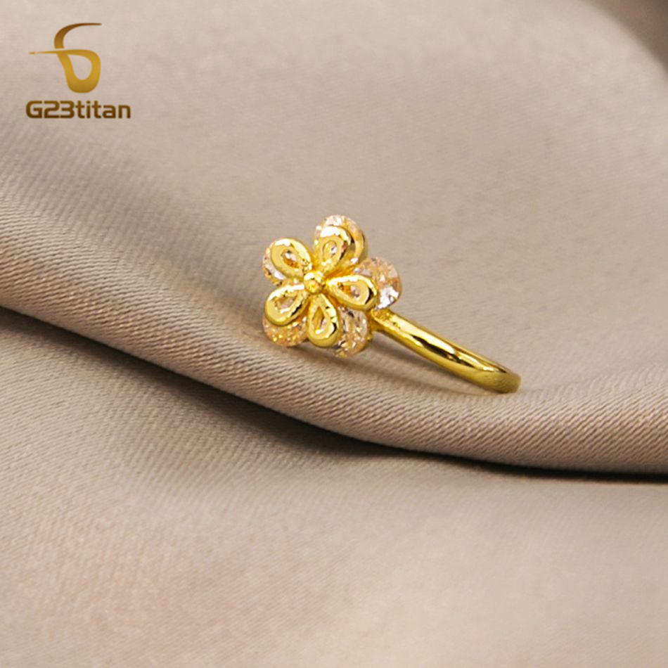 1pc Inlaid Zircon Flower Coppe - Body Jewelry Ear reseña y precio