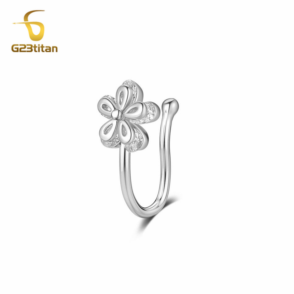 1pc Inlaid Zircon Flower Coppe - Body Jewelry Ear reseña y precio