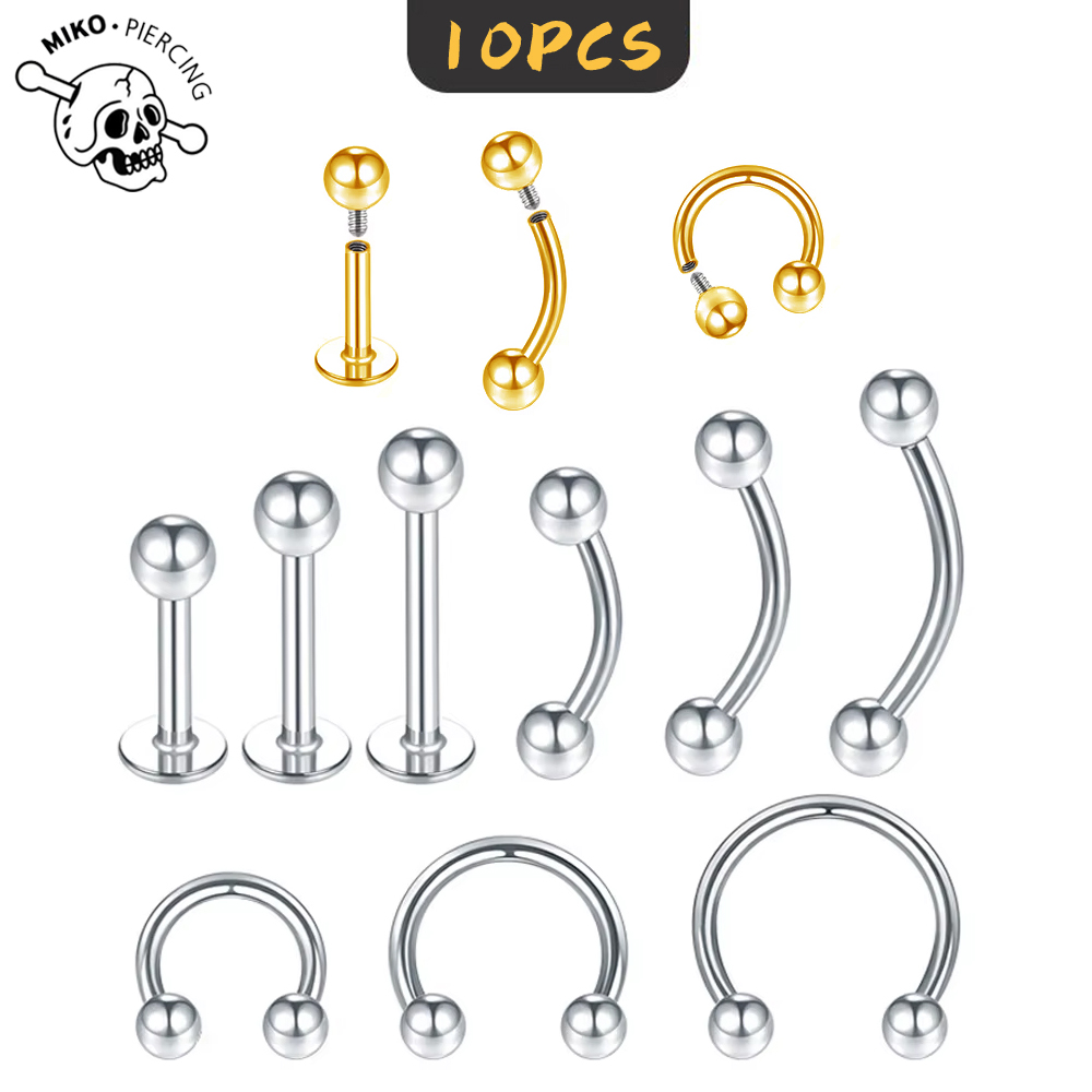 10 Pcs ASTM F136 Titanium Inte - Nipple Bar Curved reseña y precio