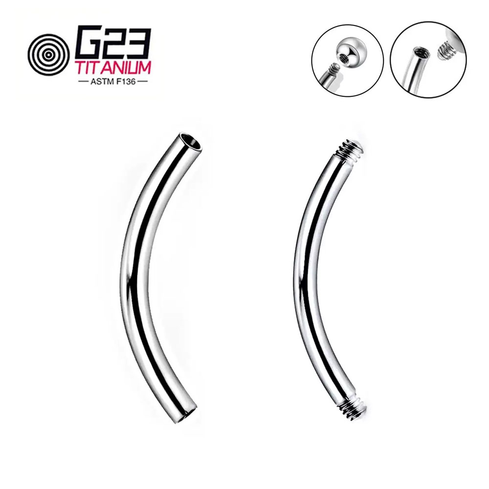 Wholesale 5/10/50pcs G23 Titan - Nipple Bar Curved reseña y precio
