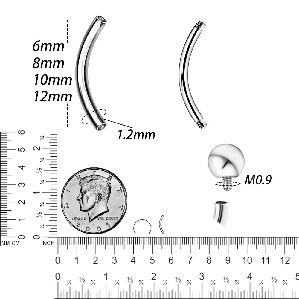 Wholesale 5/10/50pcs G23 Titan - Nipple Bar Curved reseña y precio