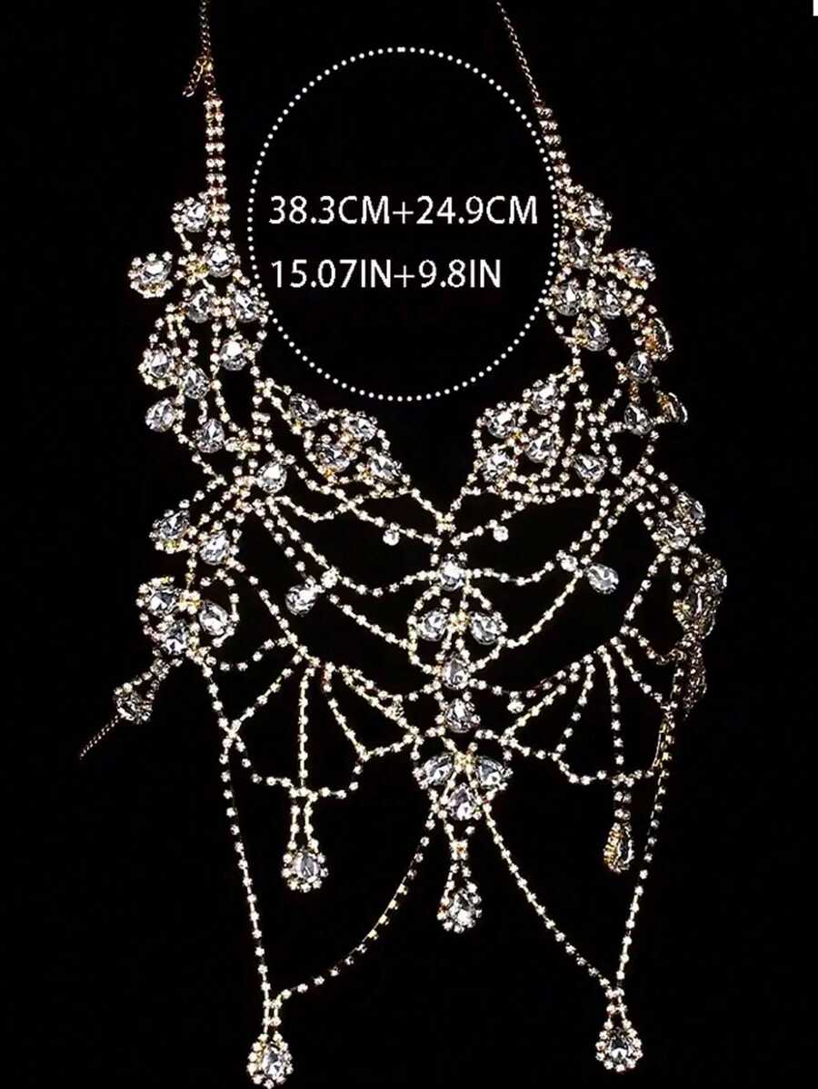 Rhinestone Body Chain Bra Neck - Body Jewelry Chain reseña y precio