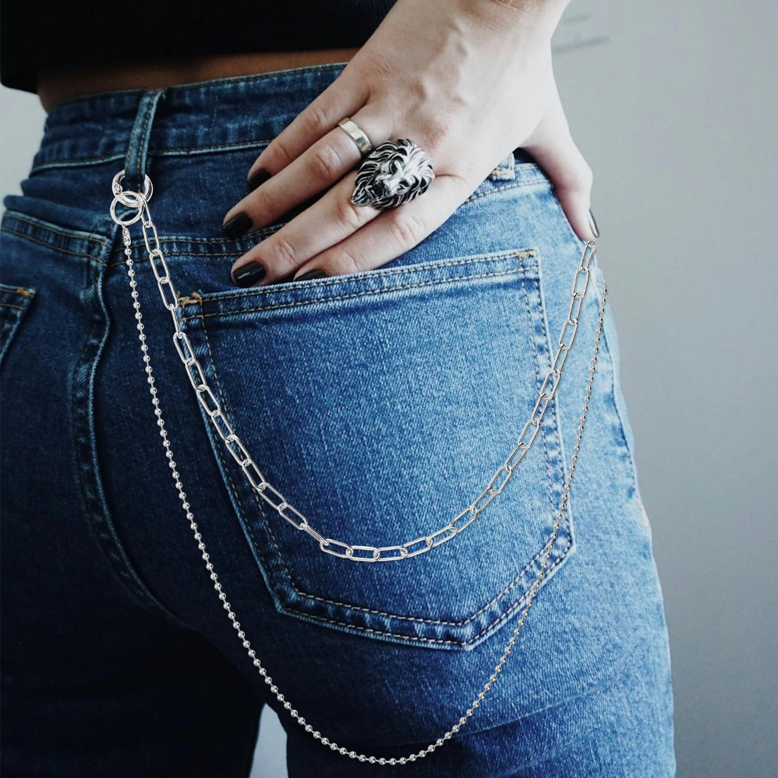 Hip-Hop Pants Men Women Alloy  - Body Jewelry For Men reseña y precio