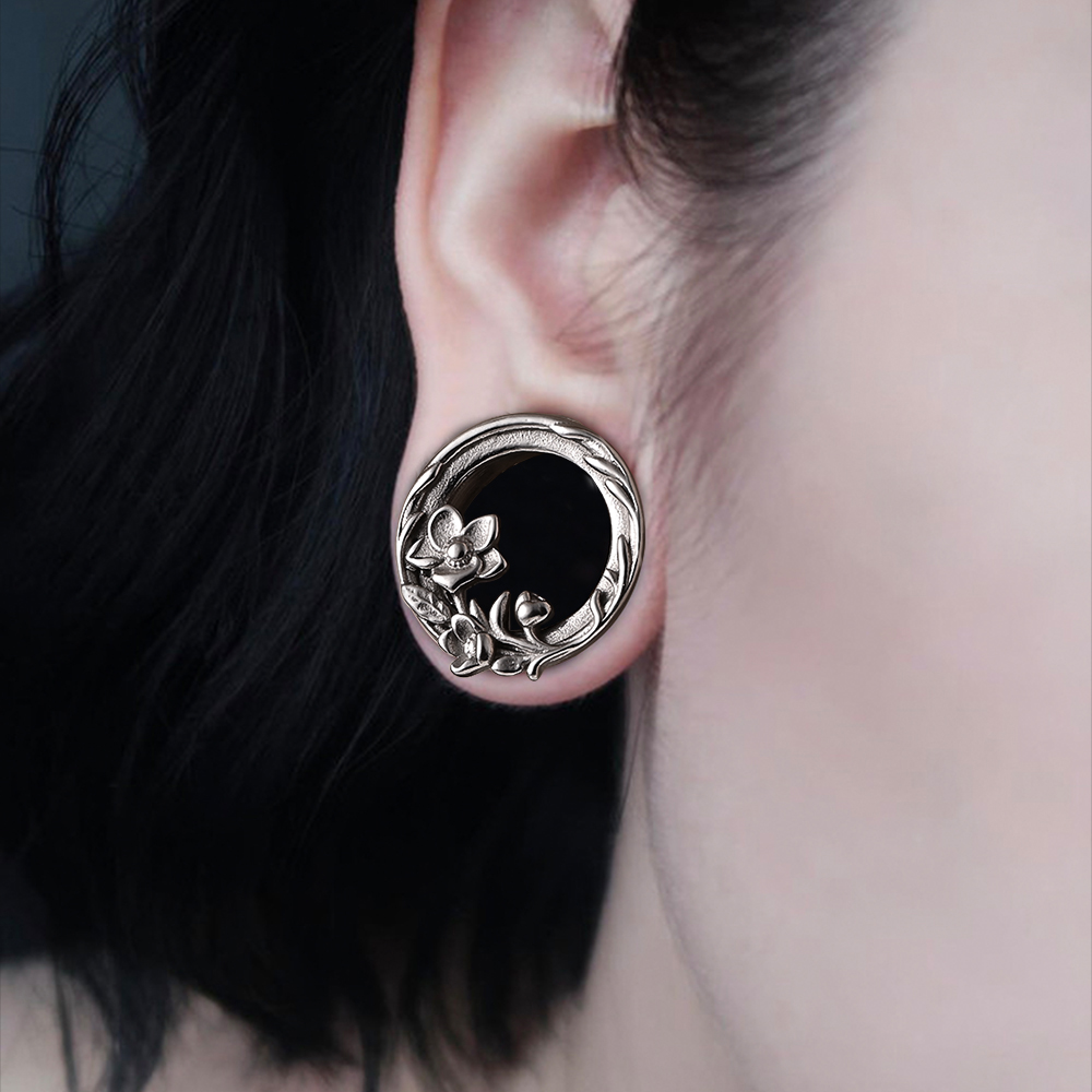 Doearko 2PC Flower Design Doub - Body Jewelry Gauges reseña y precio