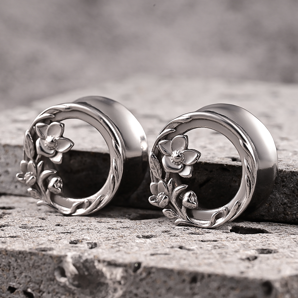 Doearko 2PC Flower Design Doub - Body Jewelry Gauges reseña y precio