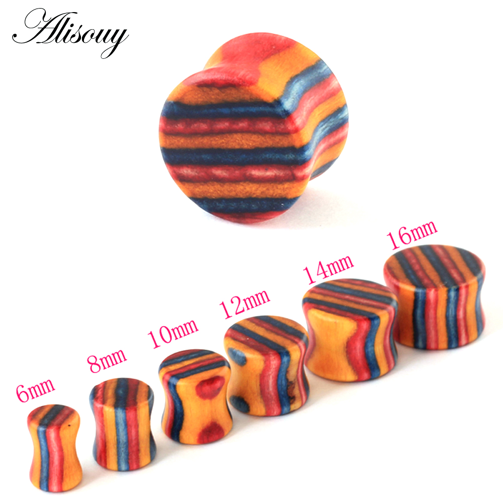 1PC Fashion Ear Plugs Wood Fle - Body Jewelry Gauges reseña y precio