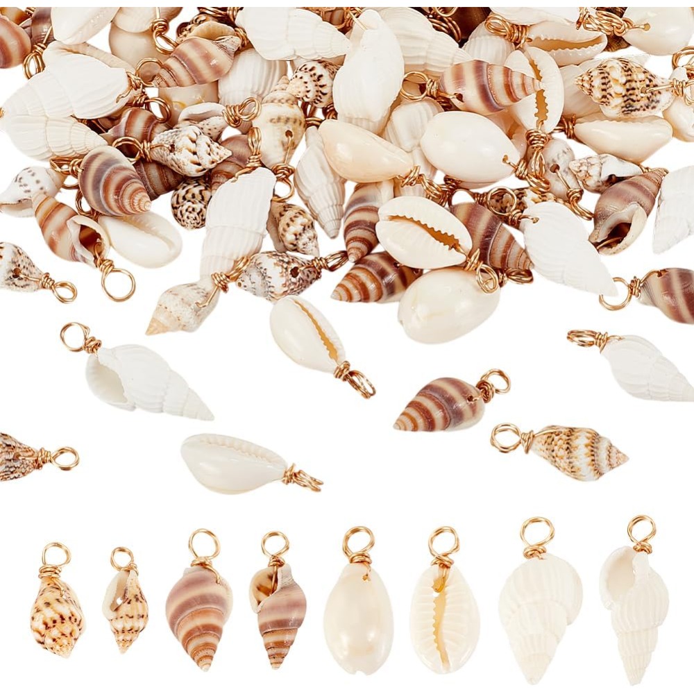100pcs 4 Styles Natural Shell  - Body Jewelry Beach reseña y precio