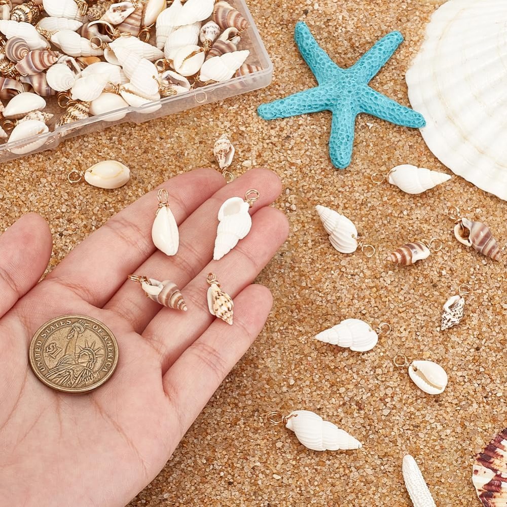 100pcs 4 Styles Natural Shell  - Body Jewelry Beach reseña y precio