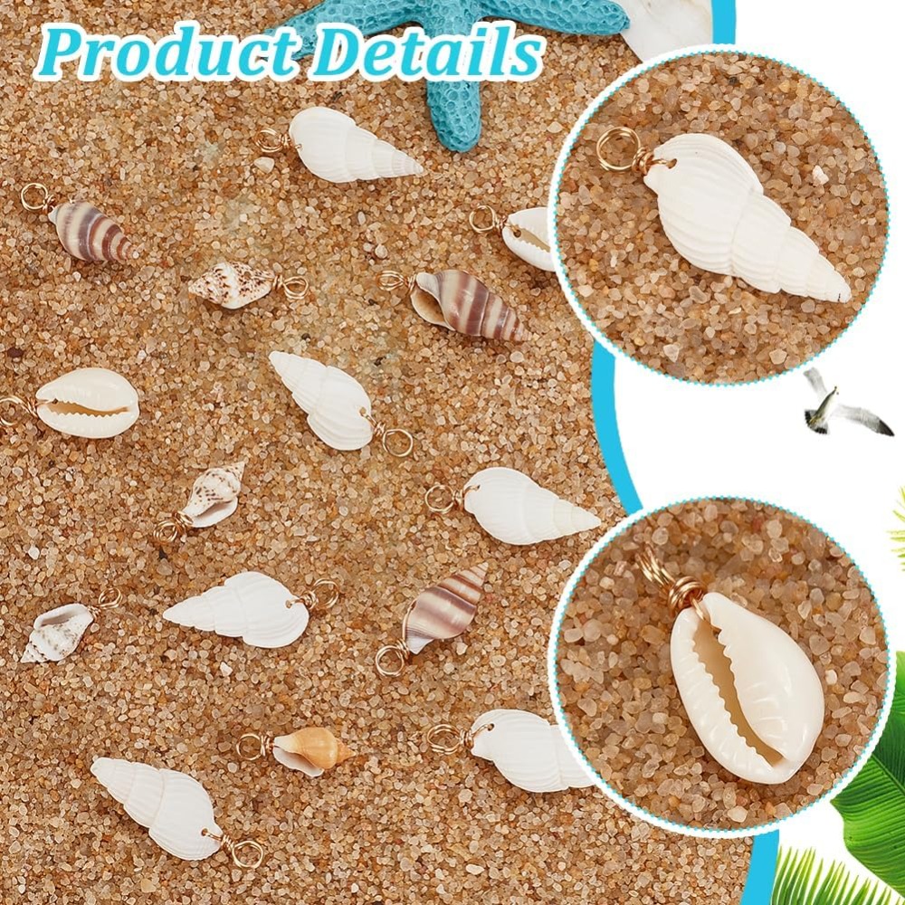 100pcs 4 Styles Natural Shell  - Body Jewelry Beach reseña y precio