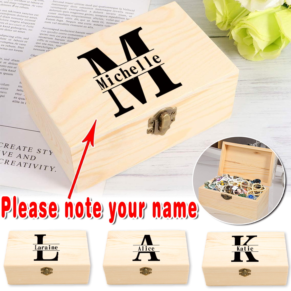 Customized Name Wooden Treasur - Body Jewelry Display Case reseña y precio