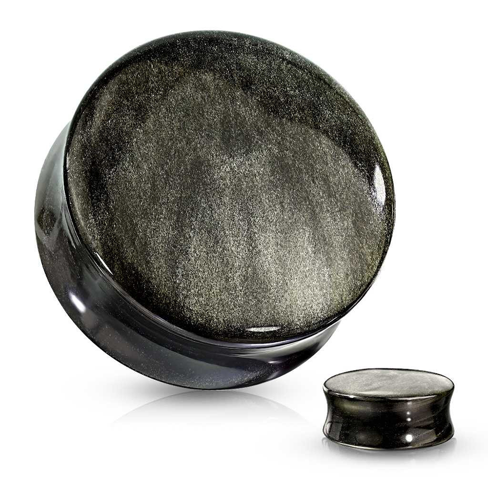 Black Natural Stone Double Fla - Body Jewelry Gauges reseña y precio