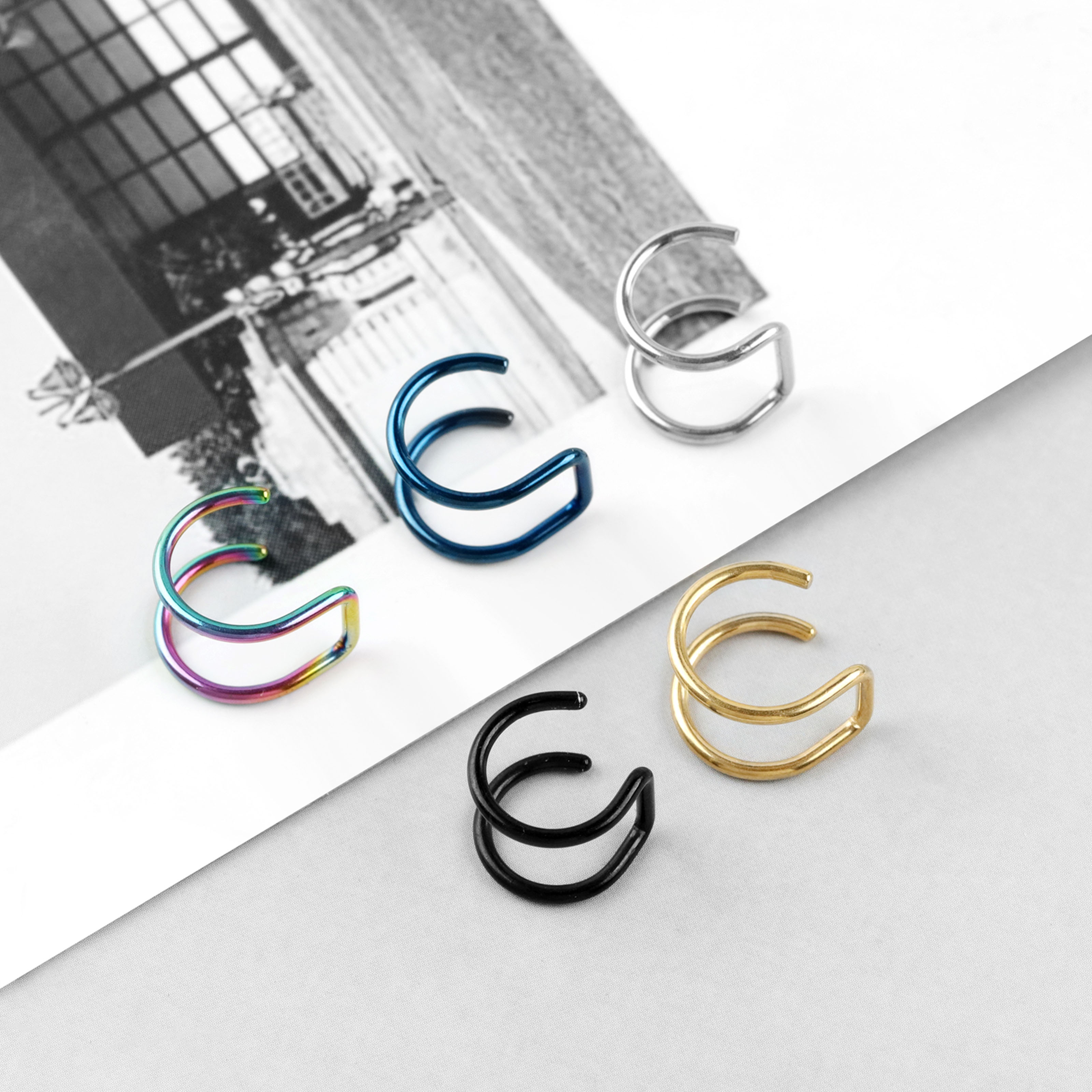 2pcs New No-Piercing Ear Cuffs - Body Jewelry Ear reseña y precio