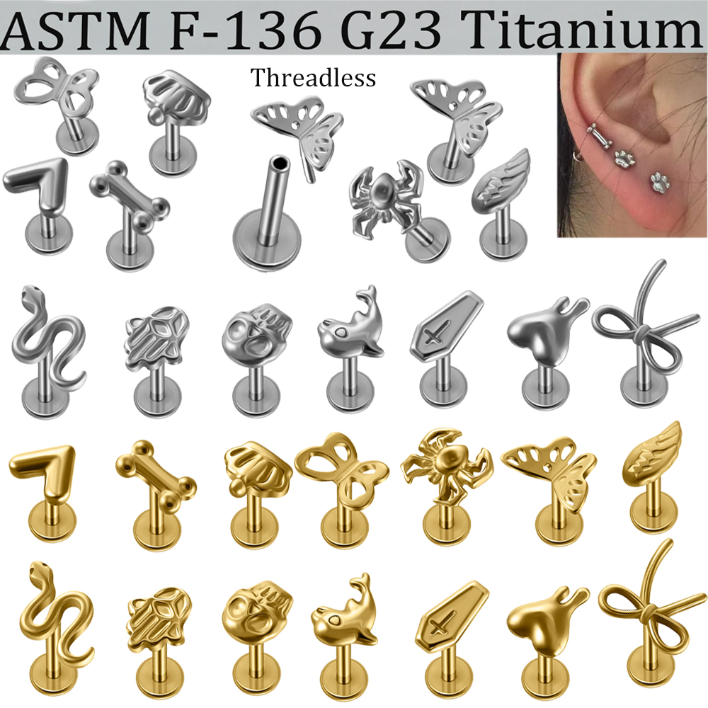 2/1Pcs G23 Solid Titanium Thre - Body Jewelry Etc reseña y precio