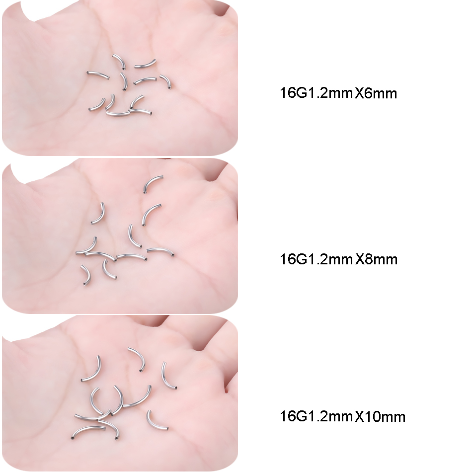 10Pcs/set G23 Titanium Interna - Nipple Bar Curved reseña y precio