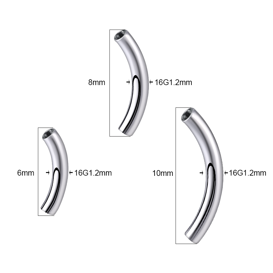 10Pcs/set G23 Titanium Interna - Nipple Bar Curved reseña y precio