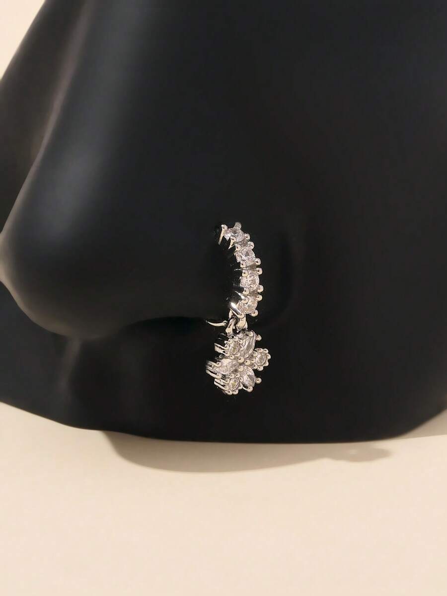 Delicate Flower Design Nose Ri - Body Jewelry Nose Studs reseña y precio