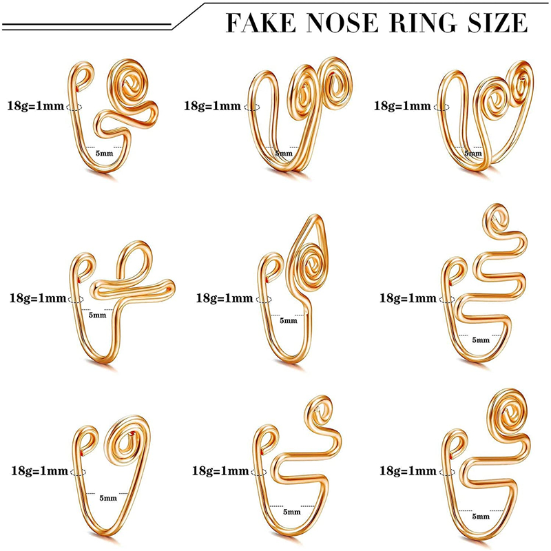 Fake Nose Ring Stainless Steel - Body Jewelry Nose Studs reseña y precio