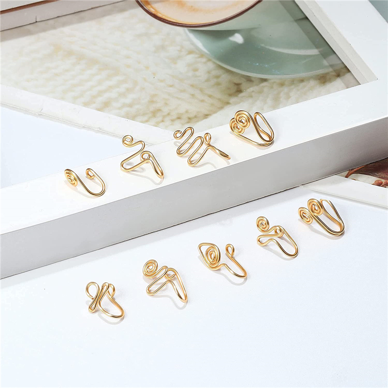Fake Nose Ring Stainless Steel - Body Jewelry Nose Studs reseña y precio