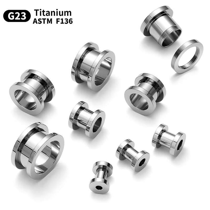 1PC Ear Tunnels Plugs Titanium - Body Jewelry Gauges reseña y precio
